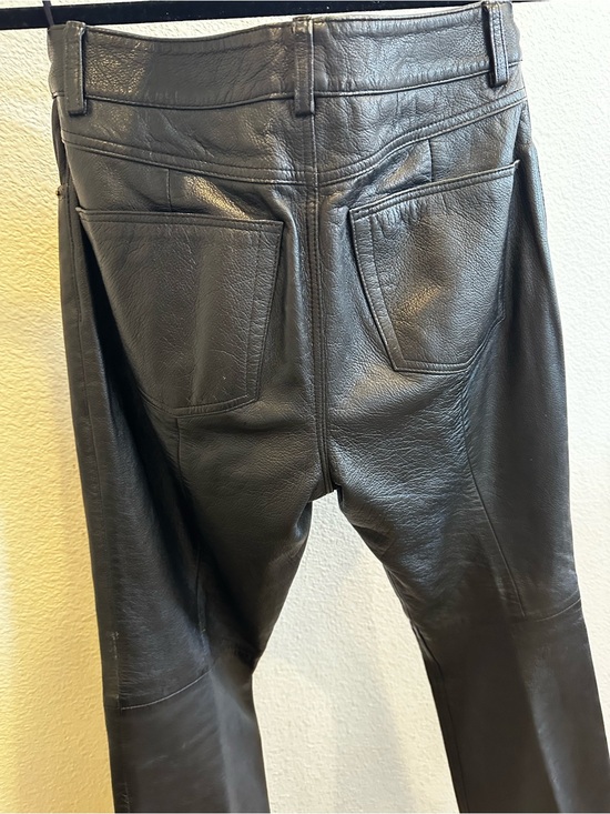 Cooperative Denim - Vintage Co-operative 100% Leather Straight Leg Pants Size 6 Black Lined